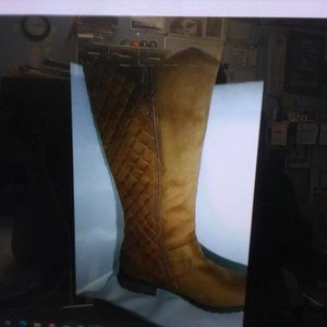 forever knee high zipper side brown boots size 10